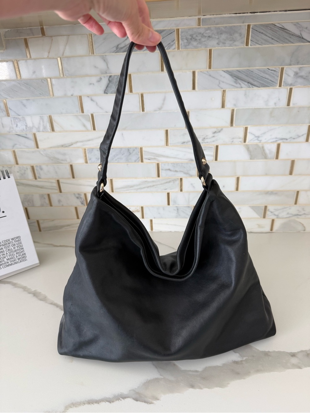 Kate Spade Black Leather Hobo Bag